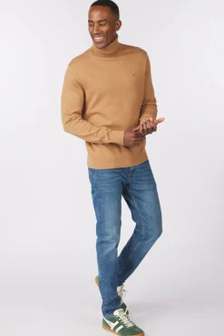 Outlet Tommy Hilfiger Coltrui Pima Org Ctn Cashmere Roll Neck Mid Blue (Jeans)