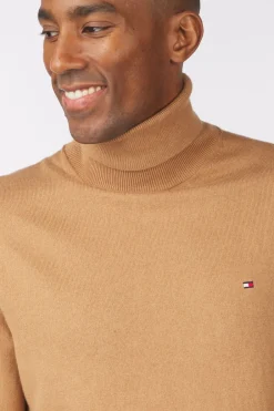 Outlet Tommy Hilfiger Coltrui Pima Org Ctn Cashmere Roll Neck Mid Blue (Jeans)