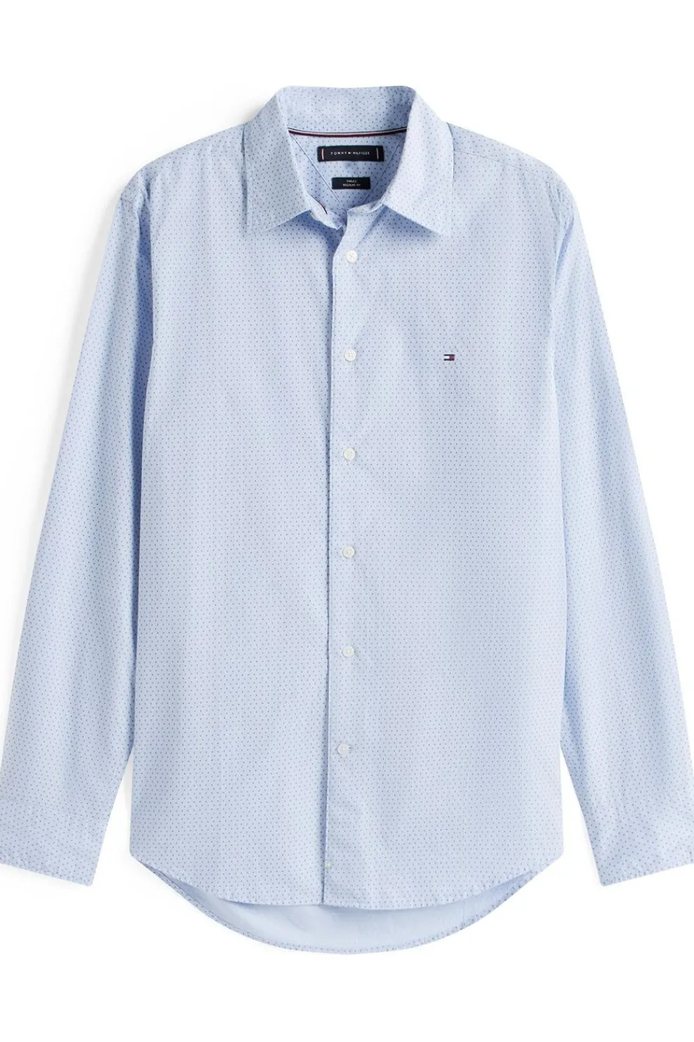 Outlet Tommy Hilfiger Hemd Flex Poplin Mini Print Cloudy Blue