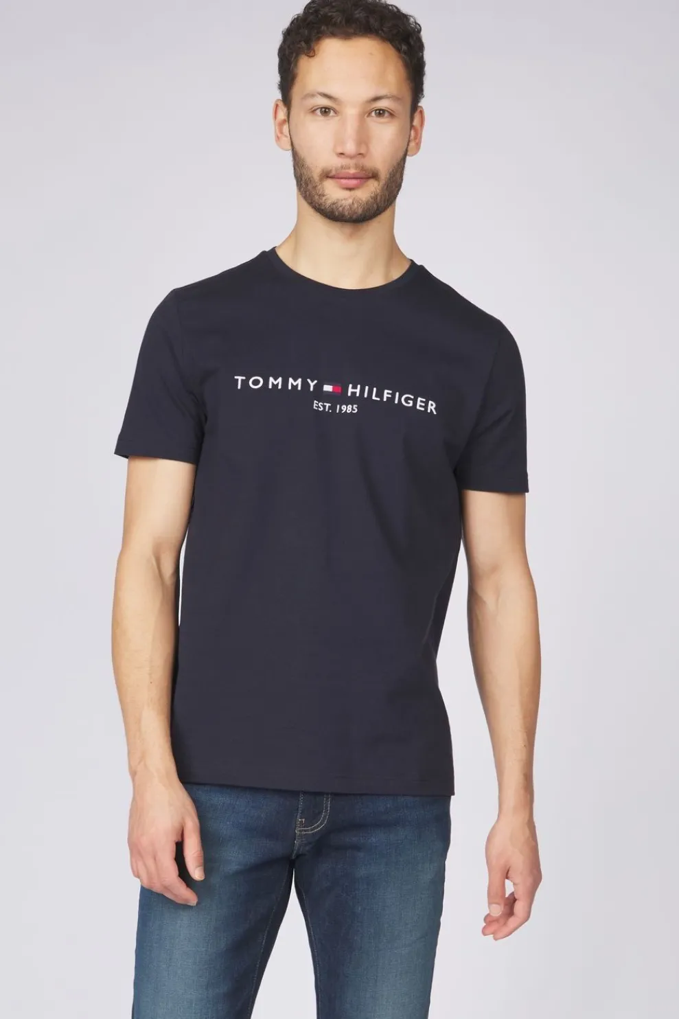 Discount Tommy Hilfiger T-Shirt Tommy Logo Dark Blue (Jeans)