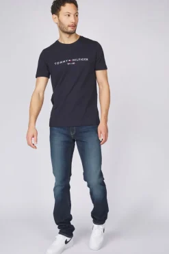 Discount Tommy Hilfiger T-Shirt Tommy Logo Dark Blue (Jeans)