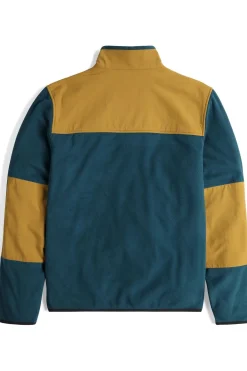 Discount Topo Designs Fleece Vista 1/4 Zip Pond Blue / Dark Khaki
