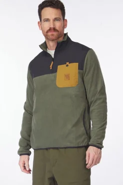 Clearance Topo Designs Fleece Vista 1/4 Zip Beetle / Black