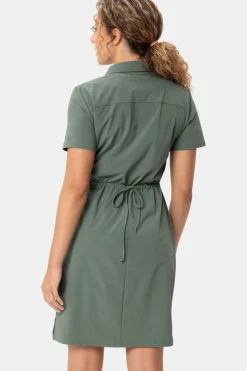 Hot Vaude Jurk Farley Stretch Olive Green