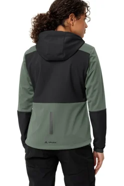 Outlet Vaude Softshell Jas Women'S Qimsa Hooded Softshell Jacket Olive Green/Black