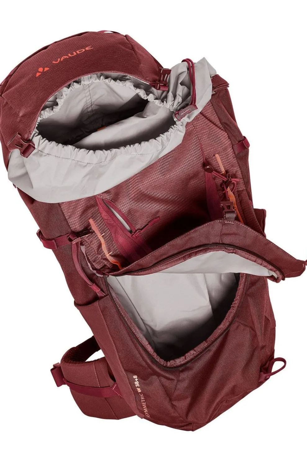 Outlet Vaude Tourpack Women's Asymmetric 38+8 Dark Cherry