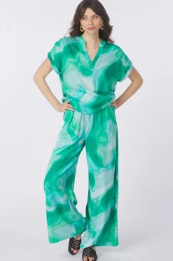 Fashion Vero Moda Broek Vades green/blue