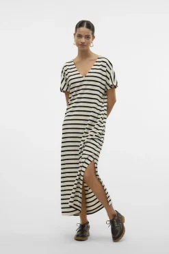 Fashion Vero Moda Jurk Emeli Ecru/Black