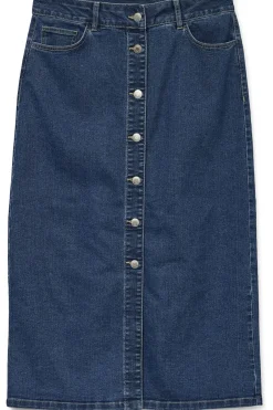Discount Vero Moda Rok Natty Button Mix Dark Blue Denim
