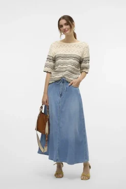 Fashion Vero Moda Trui Madeira 2 Way Ecru/Black