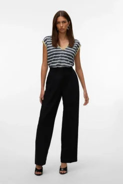 Best Vero Moda T-Shirt Baldo Stripe Off White/Navy Blue