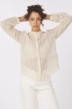 New Vila Hemd Chikka Lace- Unbleached Ecru