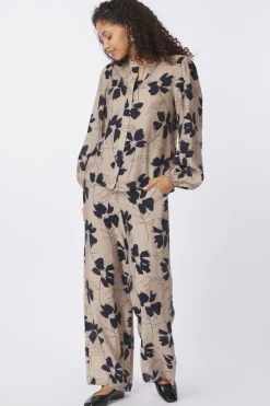 Discount Vila Hemd Nicsa/1 Feather Gray Aop:Navy Blazer