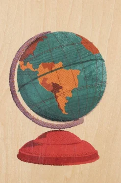 Discount Woodhi Gadget Postcard Globe Light Brown/Assorted / Mixed