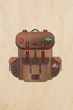 Hot Woodhi Gadget Postcard Rucksack Light Brown/Assorted / Mixed