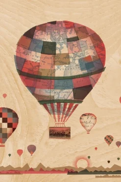 Discount Woodhi Wenskaart Postcard Air Balloon Light Brown/Assorted / Mixed