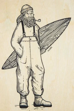 Fashion Woodhi Wenskaart  Postcard Winter Old Surfer Light Brown/Assorted / Mixed