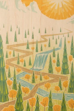 Clearance Woodhi Wenskaart Postcard Vintage River Light Brown/Assorted / Mixed