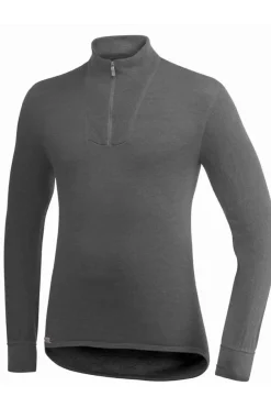 Clearance Woolpower Ondergoed Zip Turtleneck 200 (unisex baselayer) mid grey/light grey