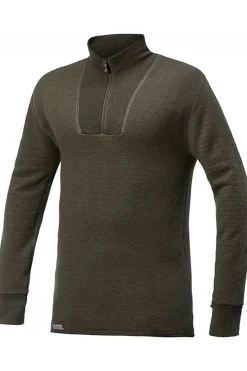 Best Woolpower Ondergoed Zip Turtleneck 200 (unisex baselayer) dark green