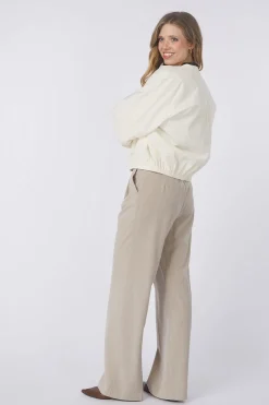 Blazer Nylon Cropped Bomber Jacket With Taping Detail-Yaya Fashion