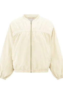 Blazer Nylon Cropped Bomber Jacket With Taping Detail-Yaya Fashion