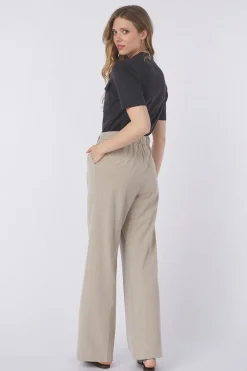 Online Yaya Broek Woven Pistripe Wide Leg With Belt And Cor Phantom