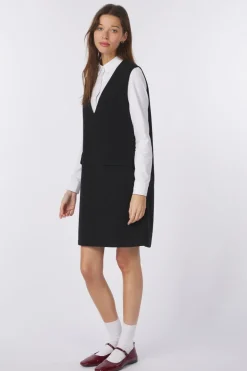 Outlet Yaya Hemd Soft Jersey Cotton Blend Shirt With Blind Placket Black