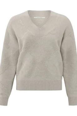 Trui V-Neck With Texture-Yaya Hot